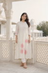 VEDEERA Blush dahlia flared Floral Printed Pure Mul Cotton 2-Piece Kurta Palazzo Set - Comfort Fit Smart Casual Daily Wear