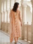 VEDEERA Peach Floral Printed Cotton Salwar Suit for Women