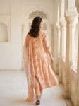 VEDEERA Peach Floral Printed Cotton Salwar Suit for Women