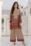 VEDEERA Beige Paisley Printed Turkish Rayon Co-ord Set - Relaxed Fit Modern Casual 2-Piece Outfit for Women.