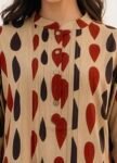 Sand Beige Geometric Print Cotton Kurta Palazzo Set for Women