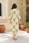 Ivory Floral Printed Mul Cotton Kurta Palazzo Set for Women