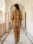 Mustard Geometric Printed Pure Rayon Co-Ord Set by VEDEERA