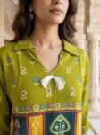 Elegant Sage Green Floral Embroidered Poly Silk Co-Ord Set for Women