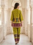 Elegant Sage Green Floral Embroidered Poly Silk Co-Ord Set for Women