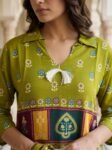 Elegant Sage Green Floral Embroidered Poly Silk Co-Ord Set for Women