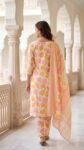 Elegant womens Cotton Floral Printed 3 Piece Salwar Suit Set with Dupatta