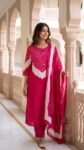 Elegant Women’s Pink Printed Cotton 3-Piece Kurta Set with Dupatta4