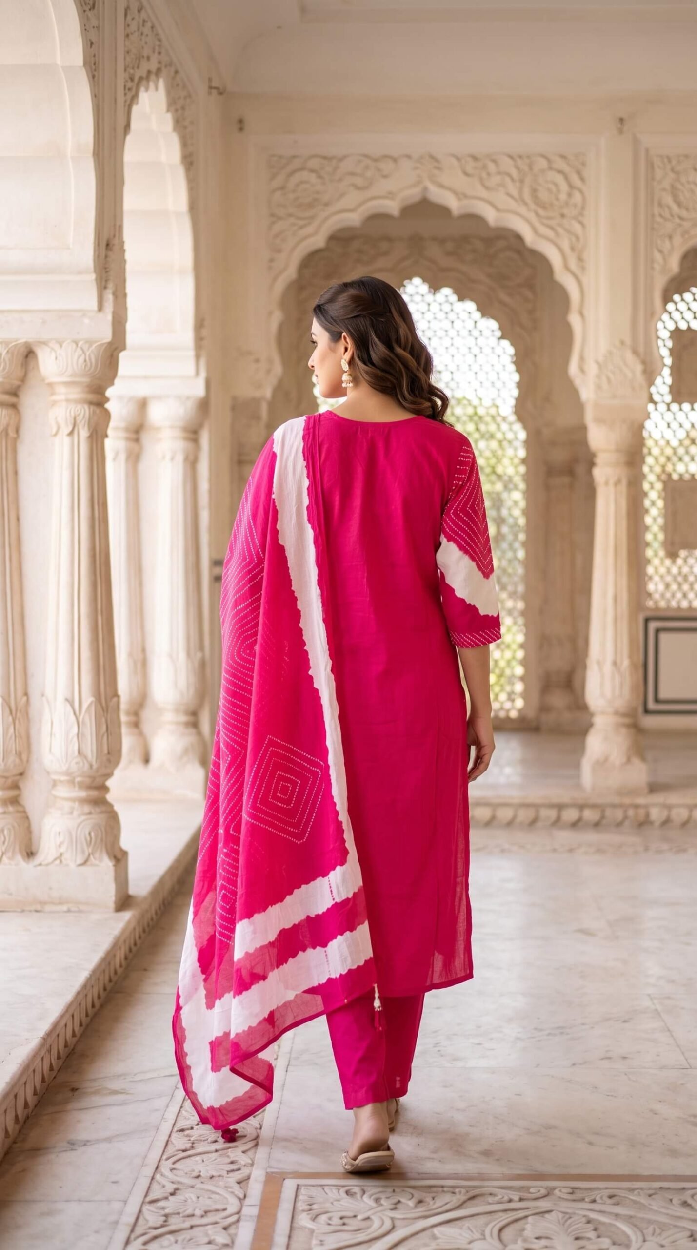Elegant Women’s Pink Printed Cotton 3-Piece Kurta Set with Dupatta2 Elegant Women’s Pink Printed Cotton 3-Piece Kurta Set with Dupatta