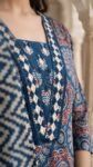 Indigo Ajrakh Print Cotton 3-Pc Mirror Work Salwar Suit Set