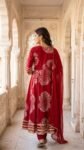 Luxurious Red Cotton Salwar Suit for Women
