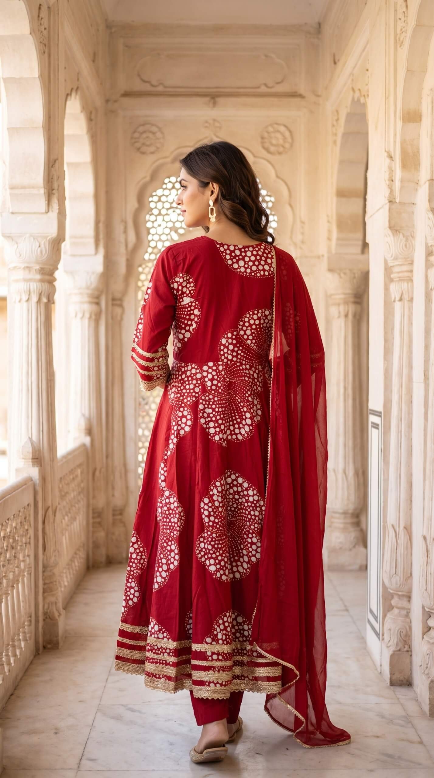Luxurious Maroon Cotton Salwar Suit for Women2