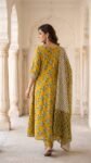 Premium Mustard Yellow Cotton Anarkali Salwar Suit Set with Dupatta
